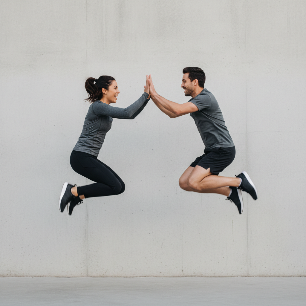 The Tandem High-Five Leap